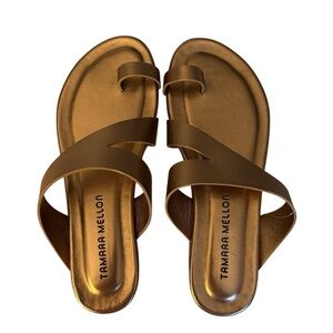Tamara Mellon Gold Metallic Sandals SZ 7